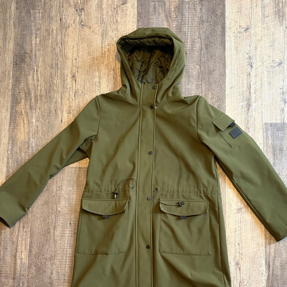 Olive Green Hooded Parka Coat
